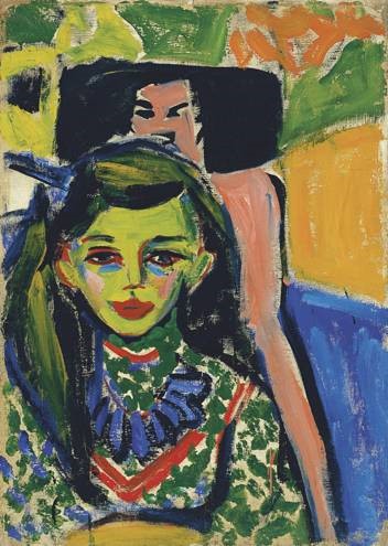 Ernst Ludwig Kirchner, Franzi In Front of A Carved Chair, 1910, oil on canvas, Thyssen-Bornemisza Museum, Madrid